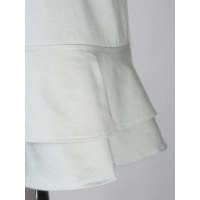 Elegancka Bluzka z falbankami idealna pod żakiet - oliwkowa